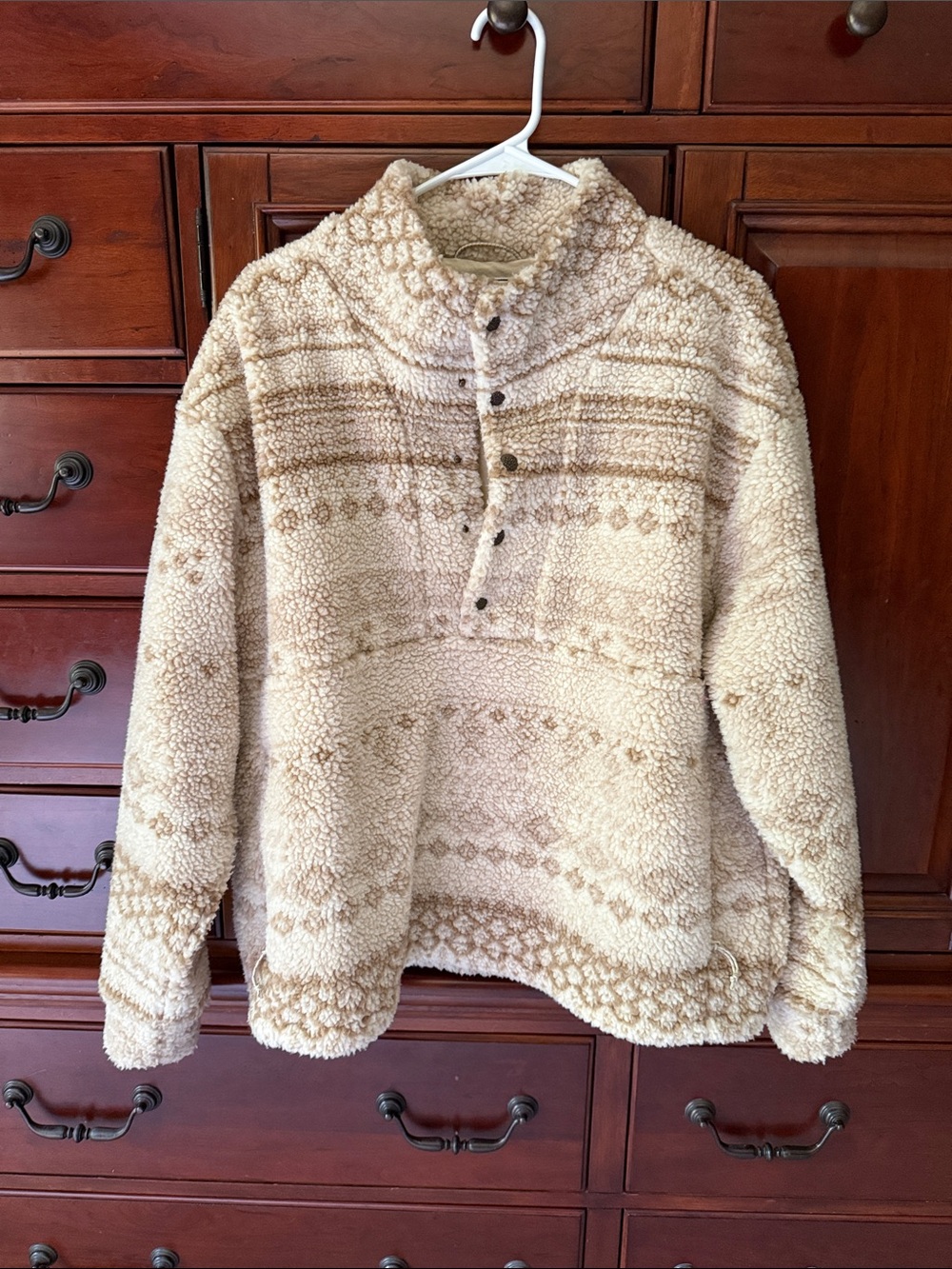 Alpine Design Women’s Cream 1/4 Snap Sherpa Pullover